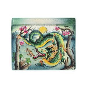 8538 1780 Card Holder, Hand-Painted Leather Card Holder – Dragon Legend
